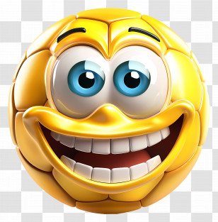 Soccer - Yellow Volleyball With Smiling Face Transparent PNG