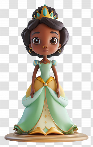Tiana Princess - Elegant Princess Figurine Transparent PNG