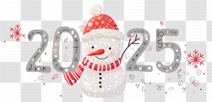 2025 New Year - Snowman With 2025 For New Year Transparent PNG