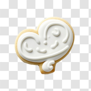 Sugar Cookie - Heart Shaped Cookie With White Icing Transparent PNG