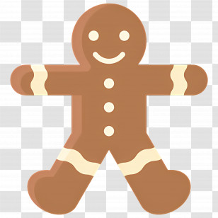 Ginger Bread - Smiling Gingerbread Man Cartoon Illustration Transparent PNG