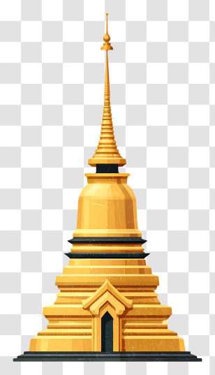 Golden Stupa - Golden Pagoda Temple Architecture Transparent PNG