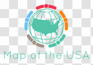 Map Of The Usa Logo - Map Of The USA On Globe Transparent PNG