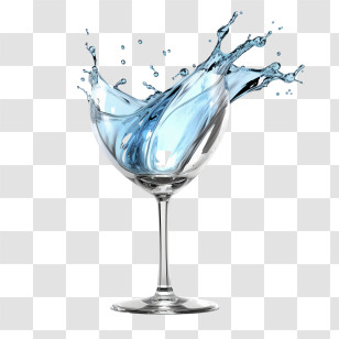 Crystal Wine Glasses - Splashing Water In A Glass Transparent PNG