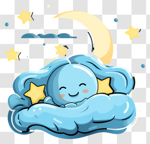Cartoon Sleep Icon - Cute Moon And Stars Transparent PNG