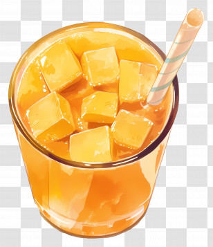 Mango Caramel Frappuccino - Refreshing Orange Juice Transparent PNG
