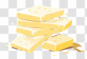 White Chocolate - Slices Of Yellow Butter Transparent PNG