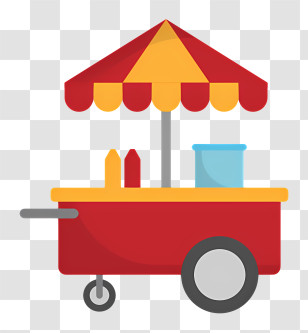Food Cart Icon - Red And Yellow Hot Dog Cart Transparent PNG