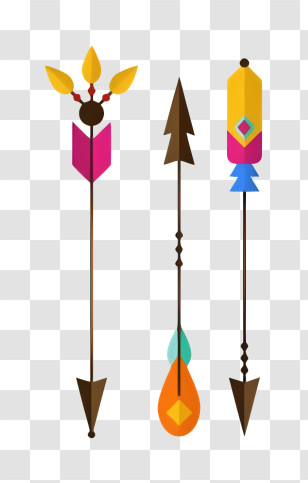 Arrow - Colorful Decorative Arrows With Feathers Transparent PNG