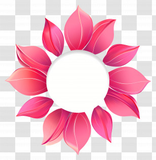 Simple Design - Pink Petal Flower Frame Transparent PNG