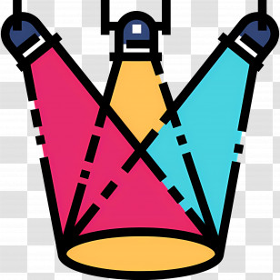 Spot Light - Colorful Spotlights On Stage Transparent PNG