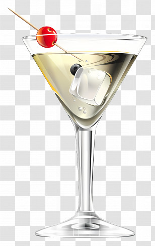 World Martini Day - Elegant Martini Cocktail Glass With Garnish Transparent PNG