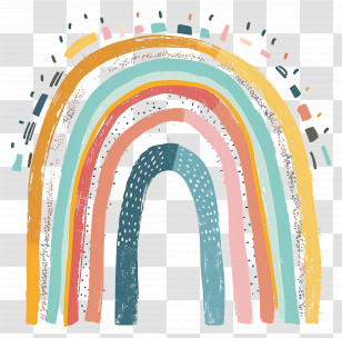 Doodle Rainbow - Hand-Drawn Colorful Rainbow Illustration Transparent PNG