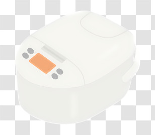 Food - White Rice Cooker With Buttons Transparent PNG