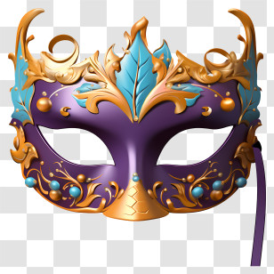 Multicolored Paints Masquerade Mask - Ornate Purple And Gold Masquerade Mask Transparent PNG