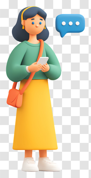 Woman Sending Direct Message - Woman Texting On Phone Transparent PNG