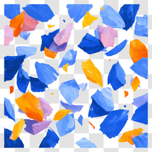 Blue Confetti - Colorful Paint Fragments Abstract Art Transparent PNG