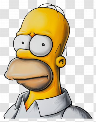 Homer Simpson - Iconic Cartoon Character With Yellow Skin Transparent PNG