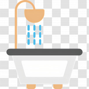 Bathtub - Shower With Water Droplets Illustration Transparent PNG