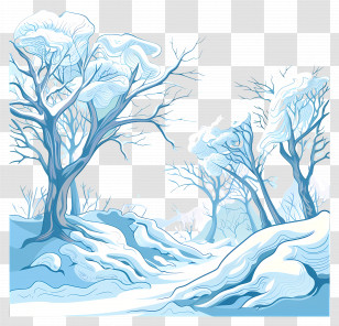 Frost Winter - Beautiful Snow-Covered Trees In Winter Landscape Transparent PNG