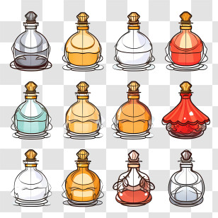 Perfume Bottle - Beautiful Colorful Perfume Bottles Collection Transparent PNG