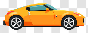 Orange Sports Car - Orange Sports Car Illustration Transparent PNG