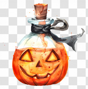Potion - Pumpkin Shaped Potion Bottle For Halloween Transparent PNG