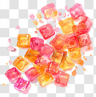 Gummy Candy - Colorful Jelly Cubes Transparent PNG