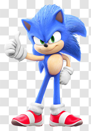 Sonic The Hedgehog - Blue Hedgehog Character Thumbs Up Transparent PNG