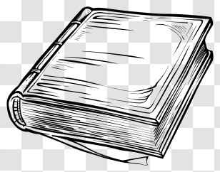 One Line Book - Hand-Drawn Illustration Of A Book Transparent PNG
