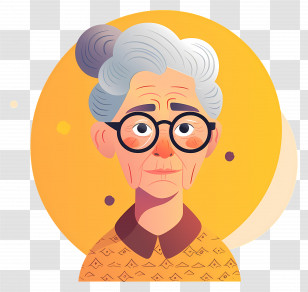 Old Woman - Old Woman With Glasses And Gray Hair Transparent PNG