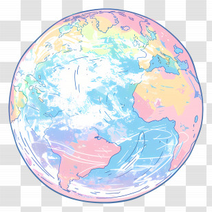 Doodle Earth - Colorful Earth Illustration Transparent PNG