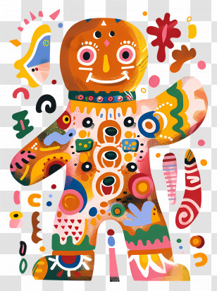 Gingerbread Man - Colorful Gingerbread Character Transparent PNG