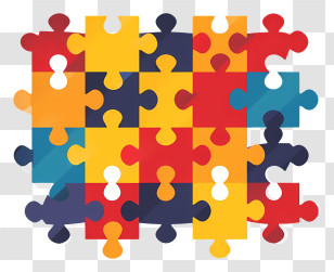 Jigsaw Icon - Colorful Jigsaw Puzzle Pattern Illustration Transparent PNG