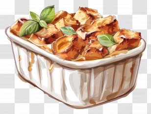 Bread Pudding - Delicious Baked Casserole Transparent PNG