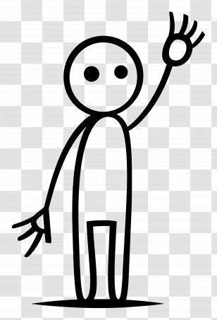 Stick Figure - Stick Figure Waving Illustration Transparent PNG