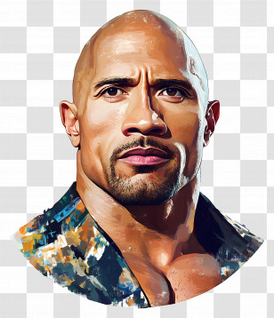 Dwayne Johnson - Illustrated Portrait Of A Man Transparent PNG