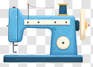 Vintage Sewing Machine - Blue Sewing Machine Illustration Transparent PNG