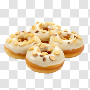 Donut
 - Delicious Almond Donuts With Glaze Transparent PNG