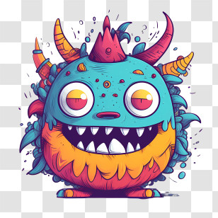 Cute Monster - Colorful Cartoon Monster With Fun Expression Transparent PNG