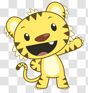 Rintoo - Cute Cartoon Tiger With A Cheerful Expression Transparent PNG