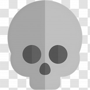 Skull Emoji - Gray Skull Cartoon Illustration Transparent PNG