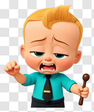 Boss Baby - Baby In Blue Shirt With Gavel Transparent PNG