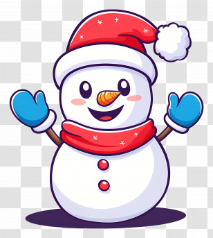 Christmas Snowman - Cartoon Of A Snowman For Christmas Transparent PNG