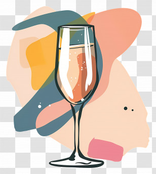 Champagne - Wine Glass With Abstract Background Transparent PNG