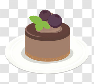 Food - Chocolate Dessert With Berries Transparent PNG