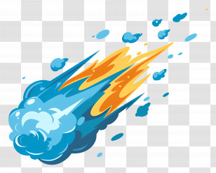 Blue Fireball - Fiery Meteor In The Sky Transparent PNG