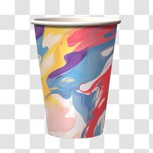 Paper Coffee Cup - Colorful Abstract Cup Design Transparent PNG