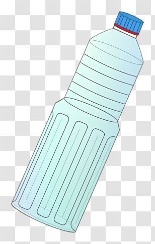 Icon - Transparent Plastic Bottle With Blue Cap Transparent PNG