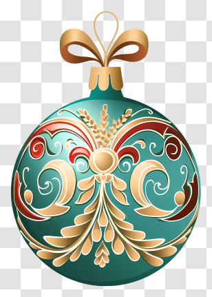 Blue Christmas Ball - Elegant Christmas Bauble Design Transparent PNG